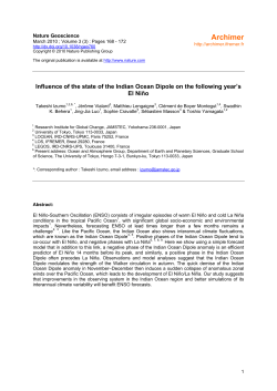 Influence of the state of the Indian Ocean Dipole on the following