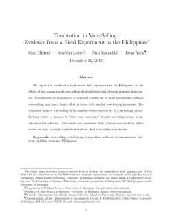Temptation in Vote-Selling - Innovations for Poverty Action