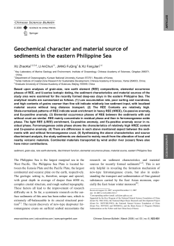 Geochemical character and material source of sediments in - YIC-IR