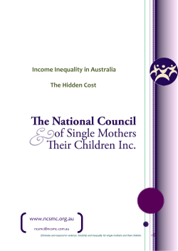 Income Inequality in Australia 22nd July 2014