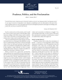 Prudence, Politics, and the Proclamation