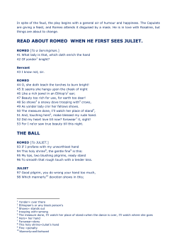 Romeo and Juliet`s first meeting