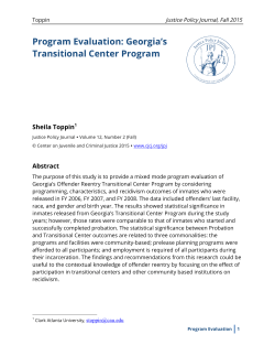 Program Evaluation: Georgia`s Transitional Center Program