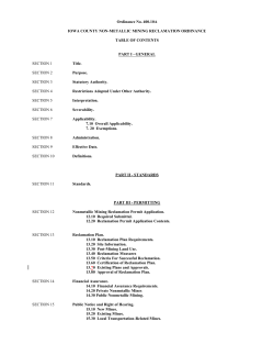 Iowa County Non-Metallic Mining Reclamation Ordinance