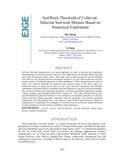 Soil/Rock Threshold of Colluvial- Deluvial Soil