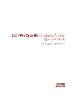 IDEXX ProCyte Dx* Hematology Analyzer Operator`s Guide