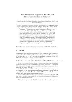 New Di erential-Algebraic Attacks and Reparametrization of Rainbow