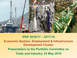 IPAP 2016/17 &ndash; 2017/18 Economic Sectors, Employment