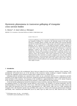 Hysteresis phenomena in transverse galloping of triangular cross