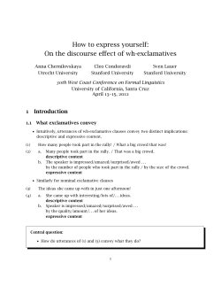 On the discourse effect of wh-exclamatives