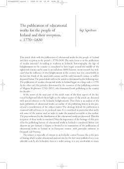 The publication of educational works for the people of Iceland and