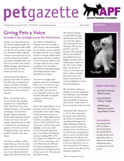 Giving Pets a Voice - Animal Protective Foundation