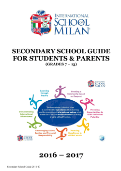 Secondary School Guide for Students and Parents