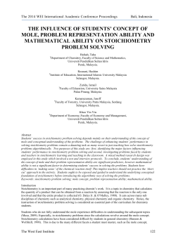 the influence of students` concept of mole, problem representation