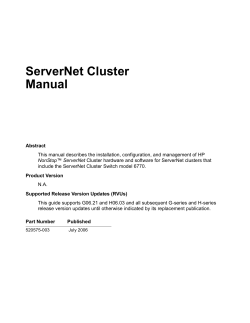 ServerNet Cluster Manual