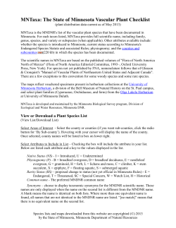 MNTaxa: The State of Minnesota Vascular Plant