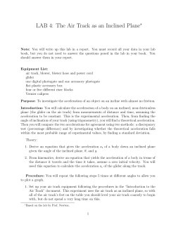 LAB 4: The Air Track as an Inclined Plane