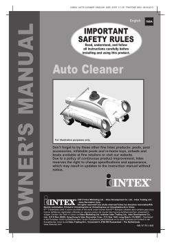 owner`s manual - Pool-j