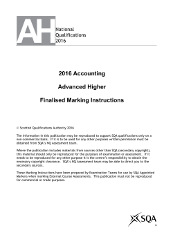 2016 Accounting Advanced Higher Finalised Marking