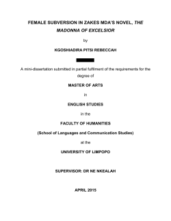 FEMALE SUBVERSION IN ZAKES MDA`S NOVEL, THE MADONNA