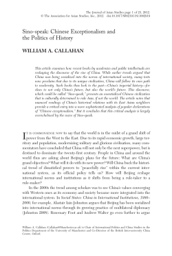 Sino-speak: Chinese Exceptionalism and the