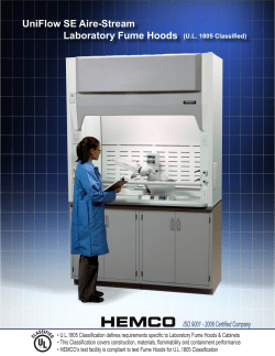 UniFlow SE Aire-Stream Laboratory Fume Hoods (UL 1805 Classified)