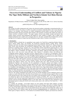 Theoretical Understanding of Conflicts and Violence in Nigeria: The