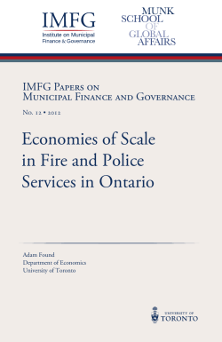 IMFG Paper No. 12: Economies of Scale in Fire and Police Services