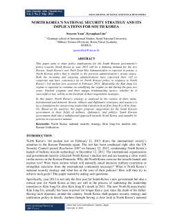 north korea`s national security strategy and its implications
