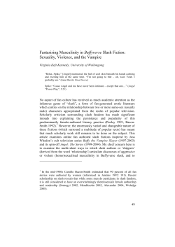 Fantasising Masculinity in Buffyverse Slash Fiction: Sexuality