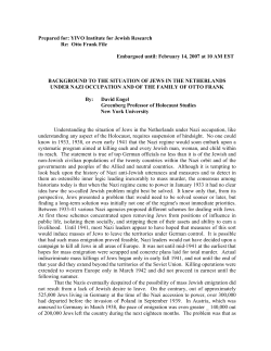 Prepared for: YIVO Institute for Jewish Research Re: Otto Frank File