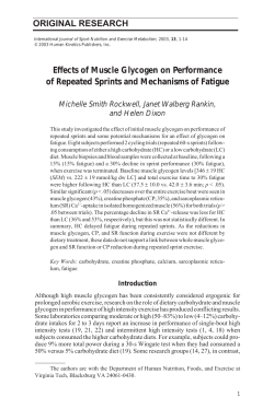 Effects of Muscle Glycogen on Performance of Repeated