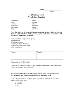 A Christmas Carol Vocabulary Practice