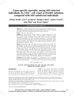Cause-specific mortality among HIV-infected individuals