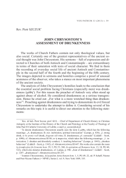 john chrysostom`s assessment of drunkenness
