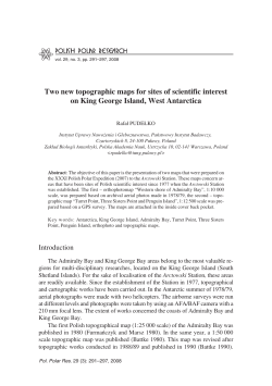 Two new topographic maps for sites of scientific interest on King