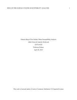Ontario Ring of Fire Surface Water Susceptibility Analysis