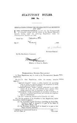 statutory rules. - Federal Register of Legislation