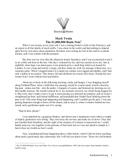 Mark Twain The £1,000,000 Bank-Note1