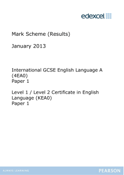 Mark scheme - Paper 1 - January 2013 - Edexcel