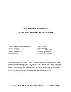 Meaning of 9-11 and Iraq - University of Minnesota Twin Cities