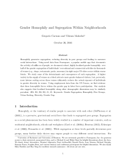 Gender Homophily and Segregation Within Neighborhoods