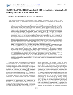 HuB/C/D, nPTB, REST4, and miR-124 regulators of neuronal cell