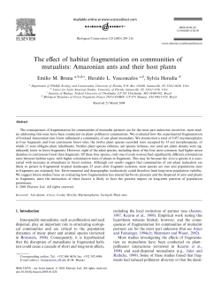 The effect of habitat fragmentation on communities
