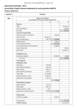 NCEA Level 1 Accounting (90978) 2013