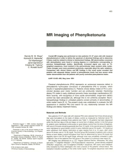 MR Imaging of Phenylketonuria - American Journal of Neuroradiology