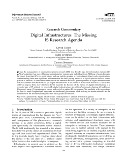 Digital Infrastructures: The Missing IS Research Agenda