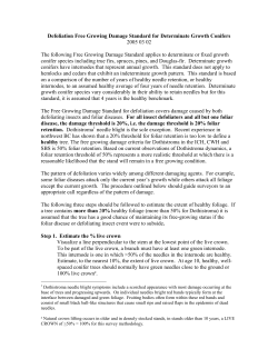 Defoliation Free Growing Damage Standard for Determinate Growth