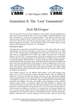 Generation X: The `Lost` Generation? Jock