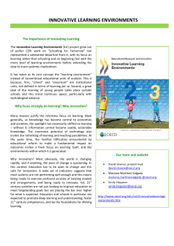 Innovative Learning Environments